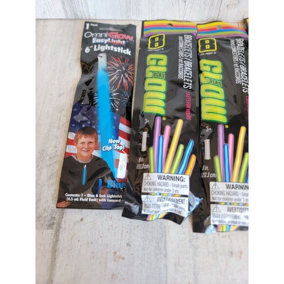 Glow in dark bracelet set USA July 4th multicolor Halloween accessory - Picture 2 of 7